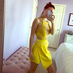 Yellow lace romper/dress